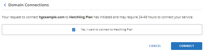 Domain Connections - Confirm connection