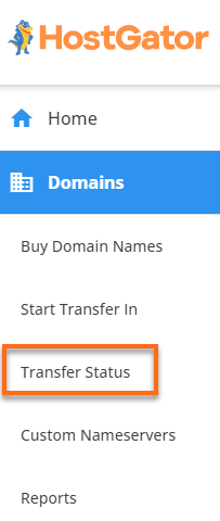 Customer Portal - Domains - Transfer Status