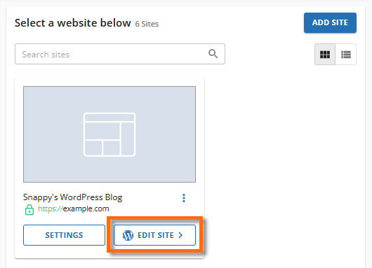 Remove Staging Site - Edit Site