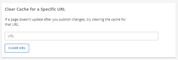 Customer Portal - Speed tab - Clear Cache for Specific URL