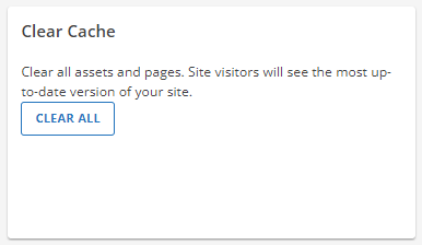 Customer Portal - Speed tab - Clear Cache