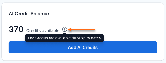 Customer Portal - Hosting tab - AI Tooling - Credit Balance Expiration