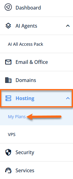 Customer Portal - Hosting tab - View Details