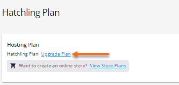 Customer Portal - Hosting - Upgrade Plan