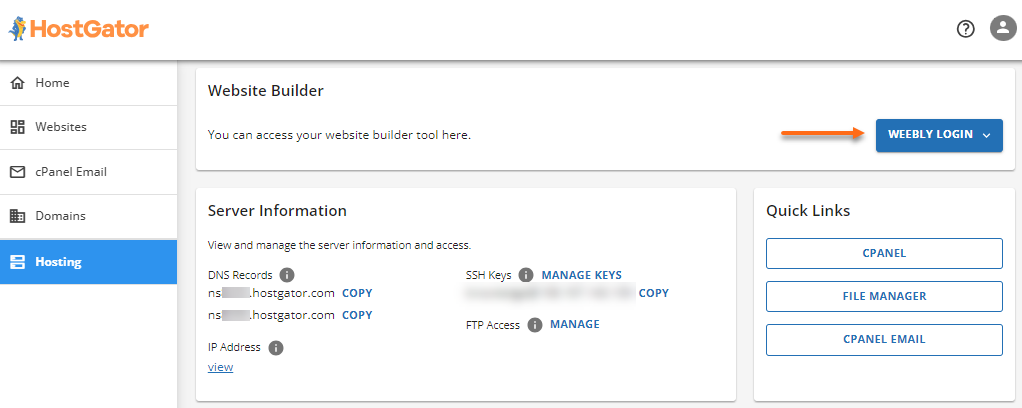 Weebly Login button