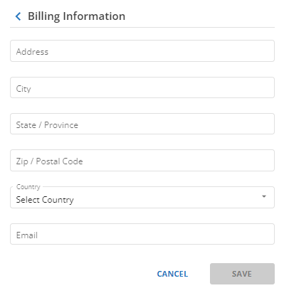 Customer Portal - Enter Billing Information