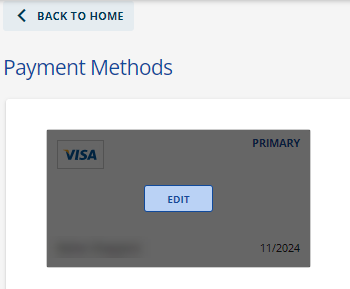 Customer Portal - Payment Methods - Edit