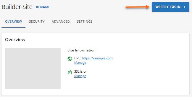 Weebly Login button