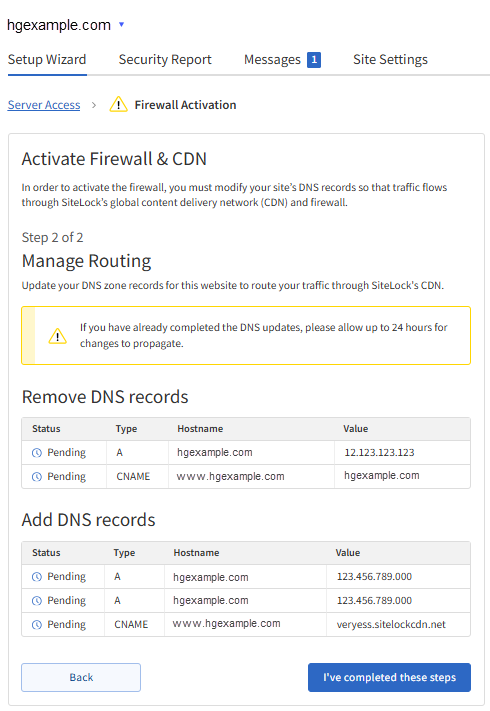 SSL in SiteLock - Firewall & CDN - Manage Routing