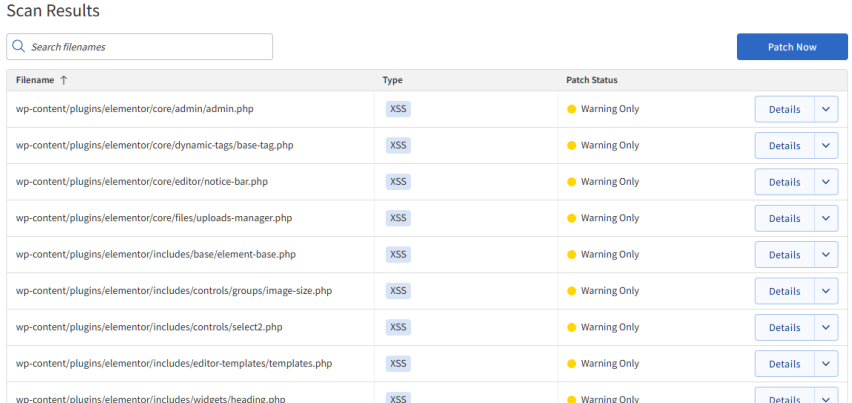 SMART Patch - Vulnerabilities detected