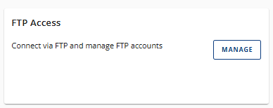 FTP Access - Manage button