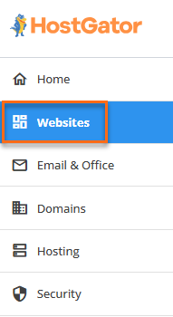 HostGator Websites tab