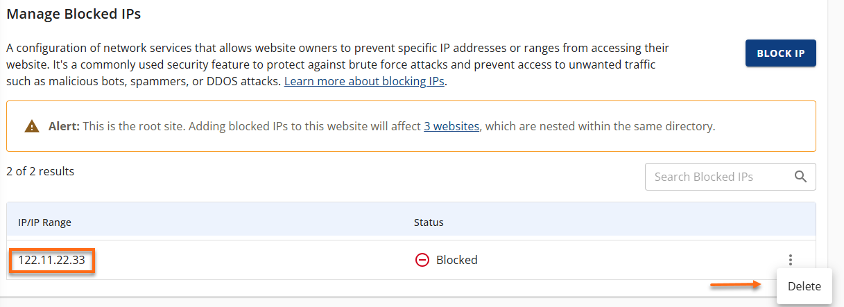 IP Blocker -  Delete