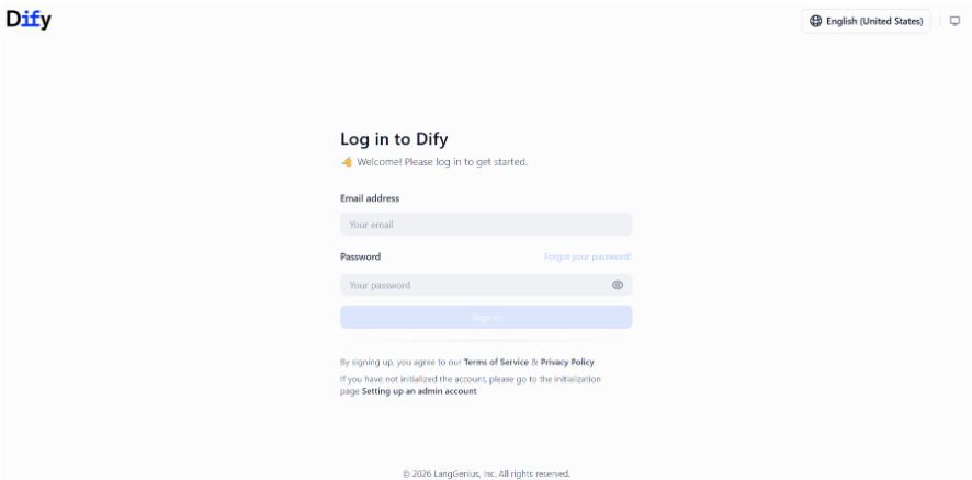  Dify - Log in 