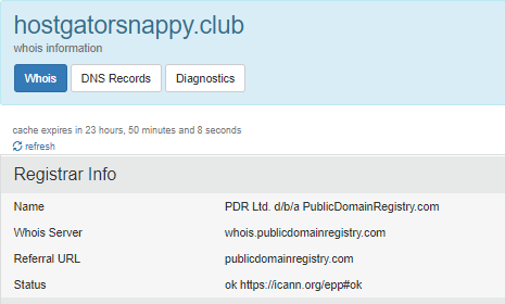 Sample Domain with WHOIS Result