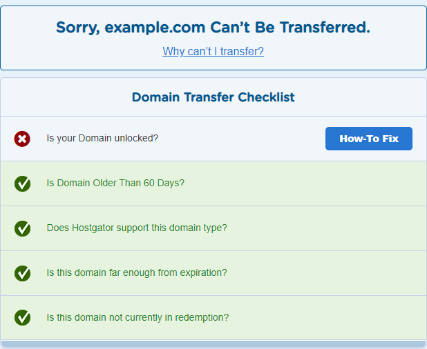 Domain Transfer Error