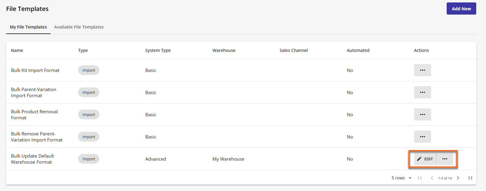 HostGator Ecomdash - Products Tab Export Inventory Edit Template