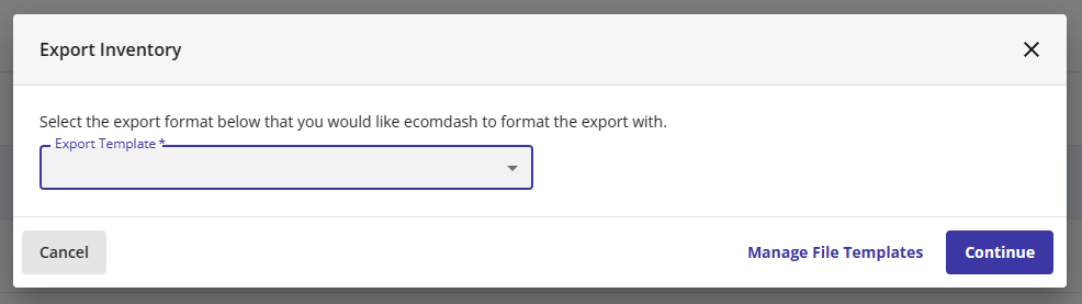 HostGator Ecomdash - Products Tab Export Inventory Template