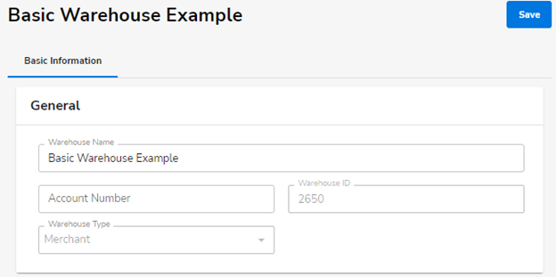 HostGator Ecomdash Create Warehouse Basic - General Information