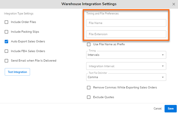 HostGator Ecomdash Set up an Order Export Feed - File Preferences
