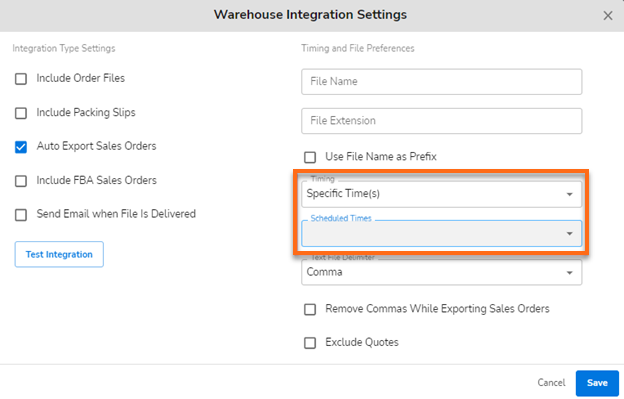 HostGator Ecomdash Set up an Order Export Feed - Specific Time