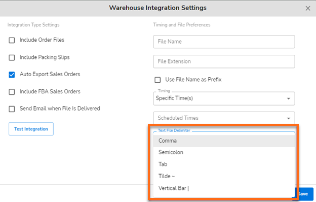 HostGator Ecomdash Set up an Order Export Feed - Text File Delimiter