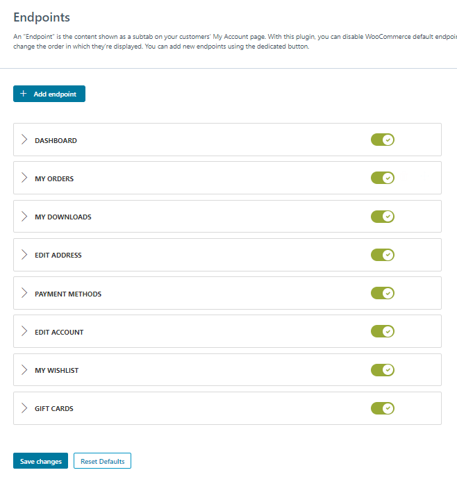 Endpoints