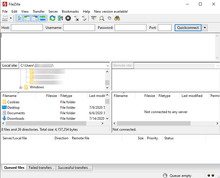 using filezilla to transfer files