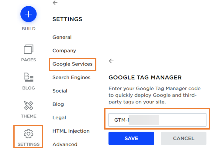 Google Services settings 