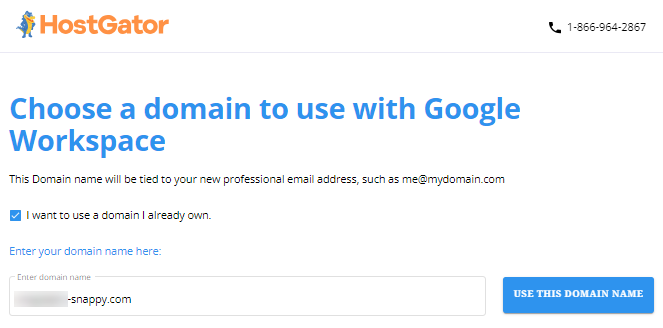 Google Workspace - Use existing domain