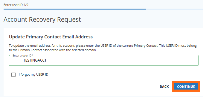 Submit CER - Enter User ID