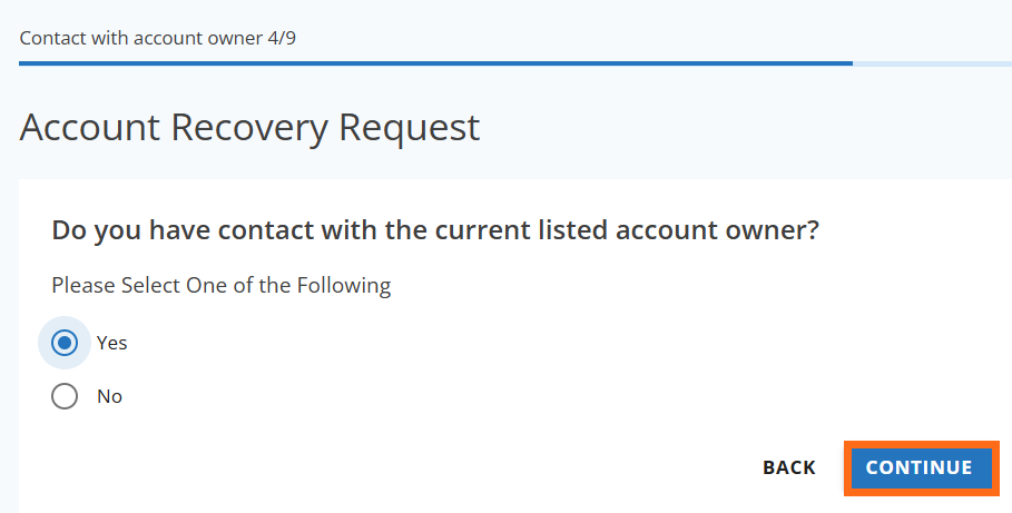 Submit PCR - Contact with Current Listed Owner