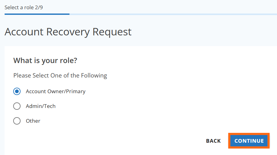 Submit PCR - Select Role