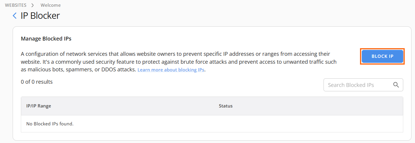 IP Blocker - Block IP button