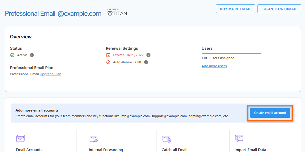 Professional Email - Create email account