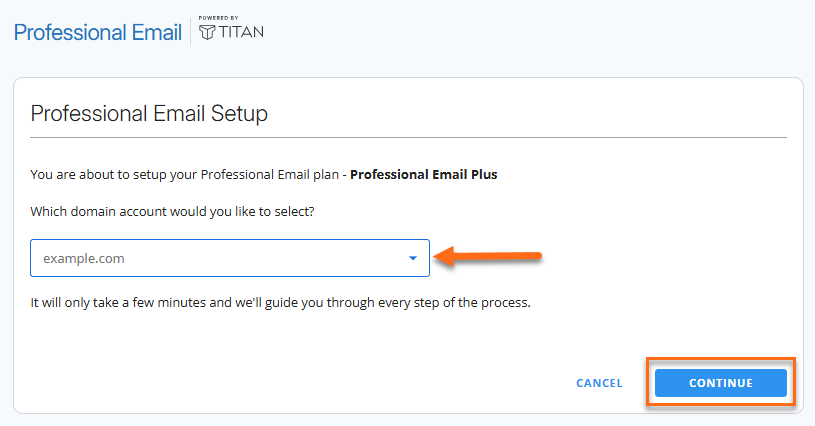 Professional Email - Select domain