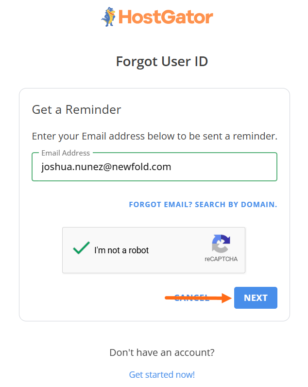 Enter email address