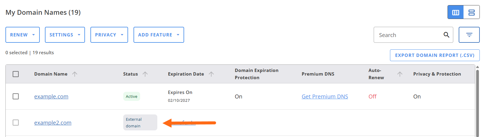 Domains not registered with HostGator
