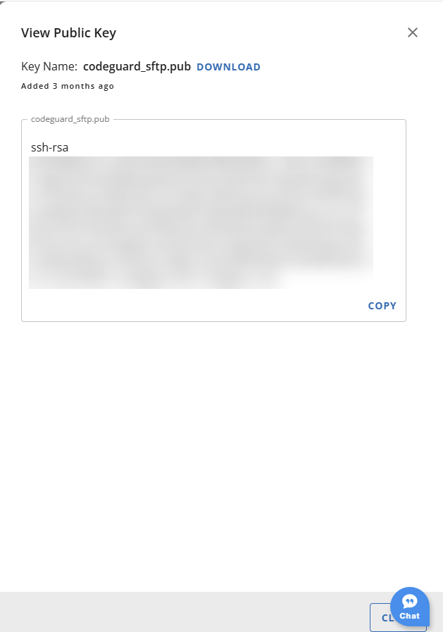 Manage SSH Keys - View SSH Key details