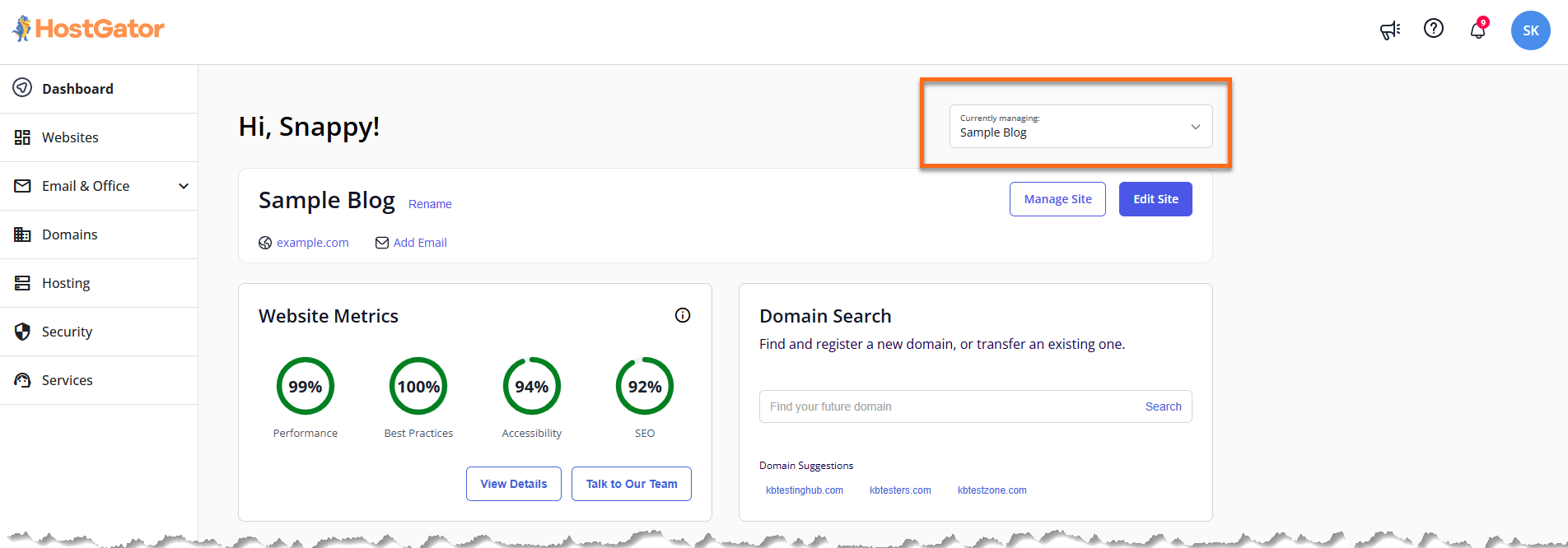 Customer Portal  - Dashboard tab