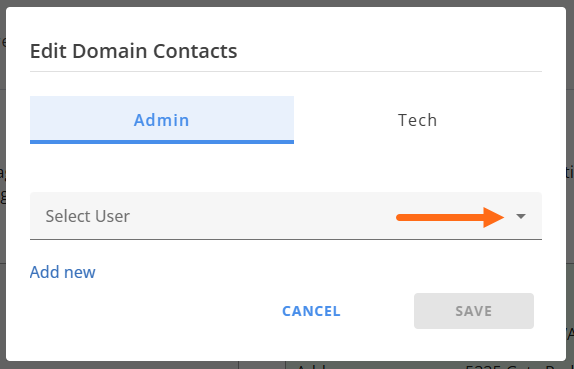 Select user dropdown