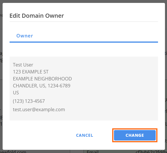 Edit Domain Owner