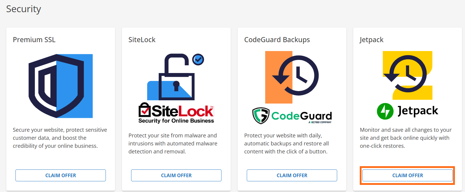 Customer Potal - Marketplace - Jetpack - Claim Offer