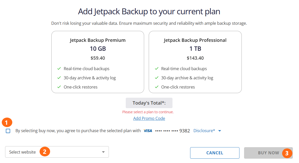Customer Potal Marketplace - Jetpack - Buy Now