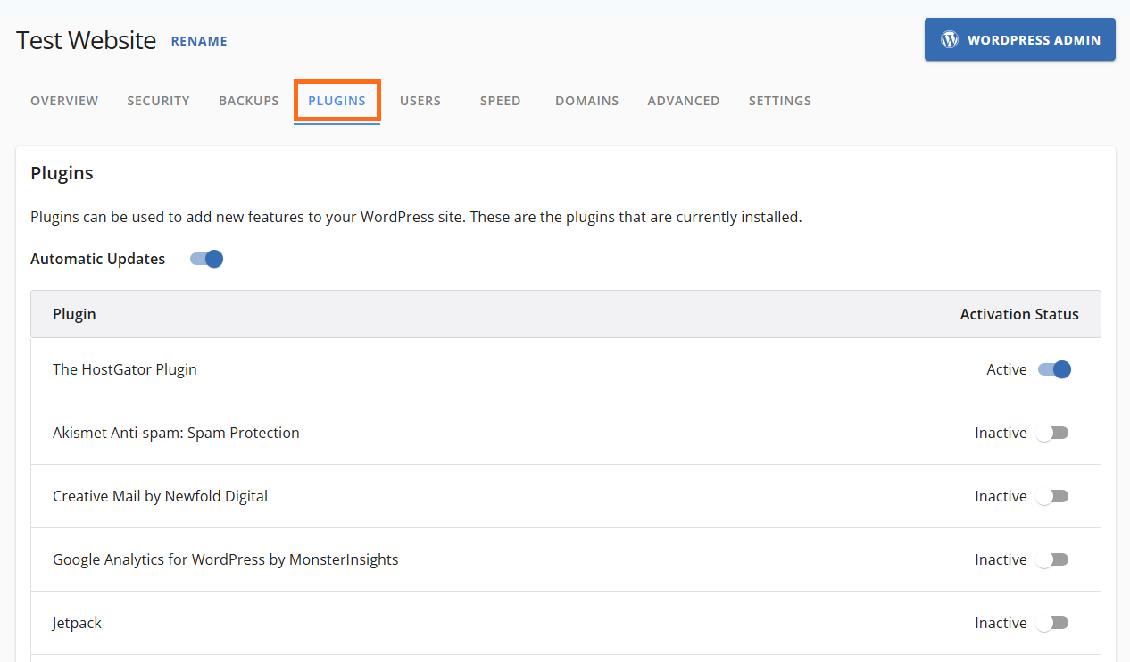 Customer Portal - Hosting - Plugins