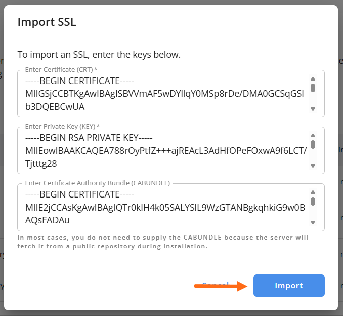 Import Button