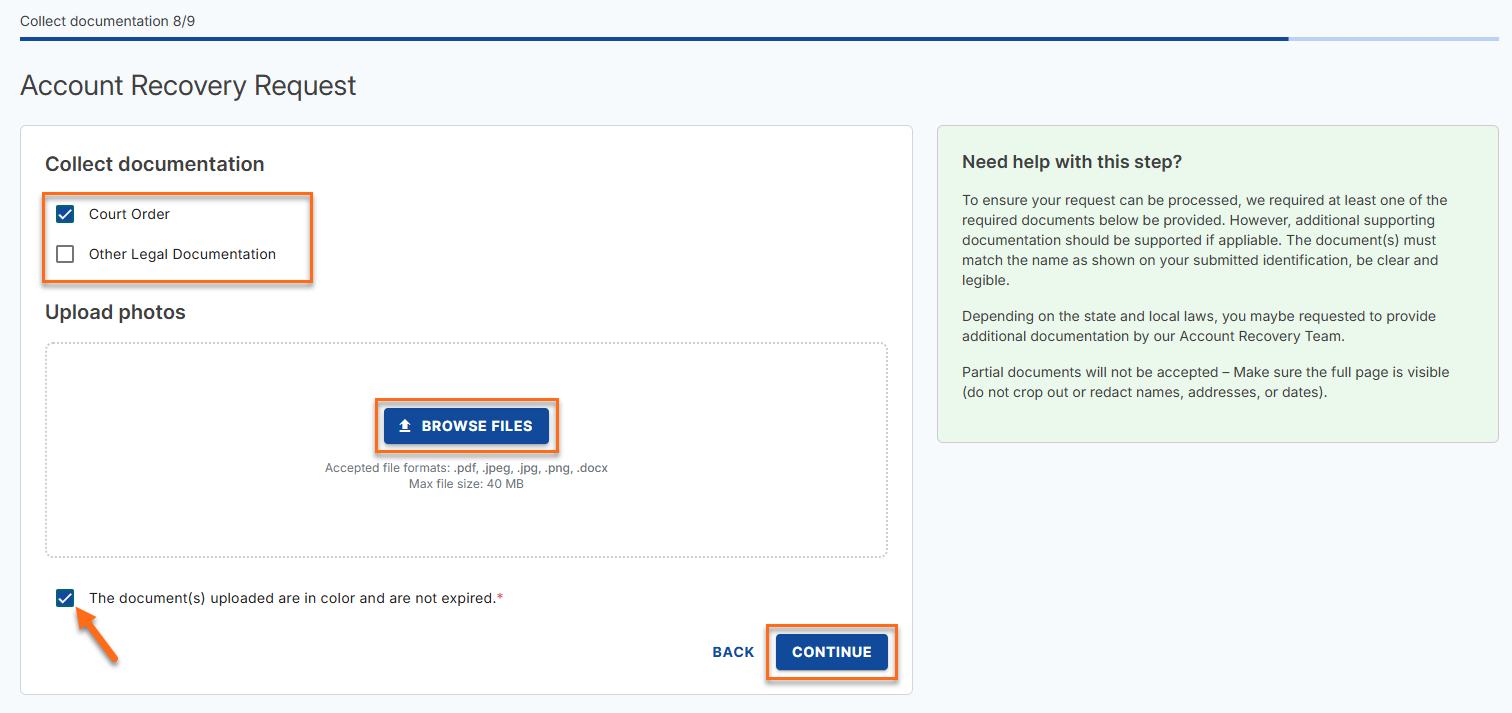 Upload Additional Documents
