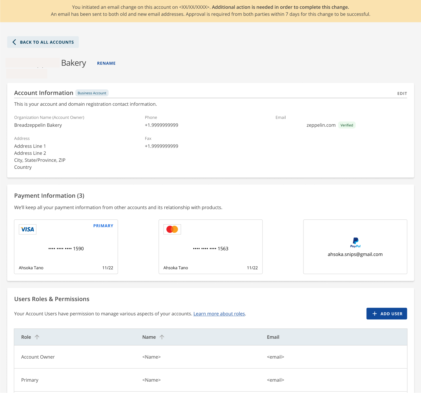 HG - Domain Email Change - Approval Warning