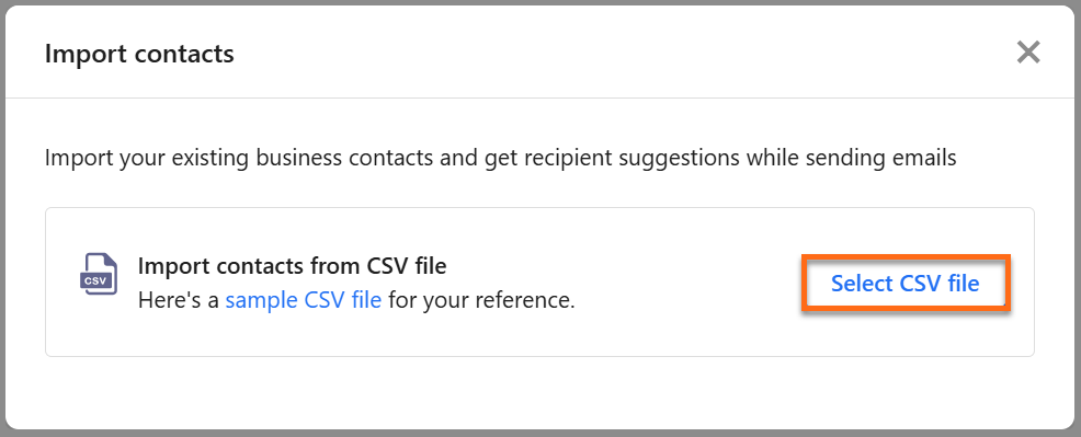 HostGator Professional Email - Select CSV File