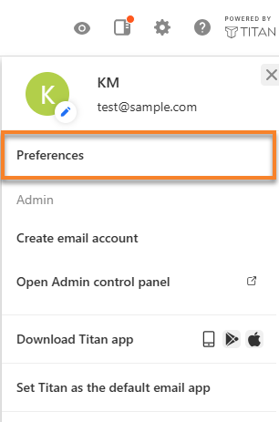 Professional Email - Preferences
